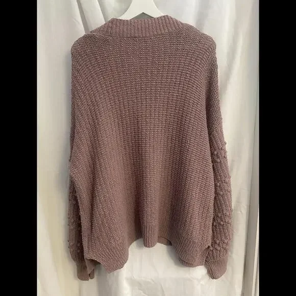 Madewell Bobble Cardigan Sweater Women's Large Dusty Rose Pink Open Front - Picture 4 of 7